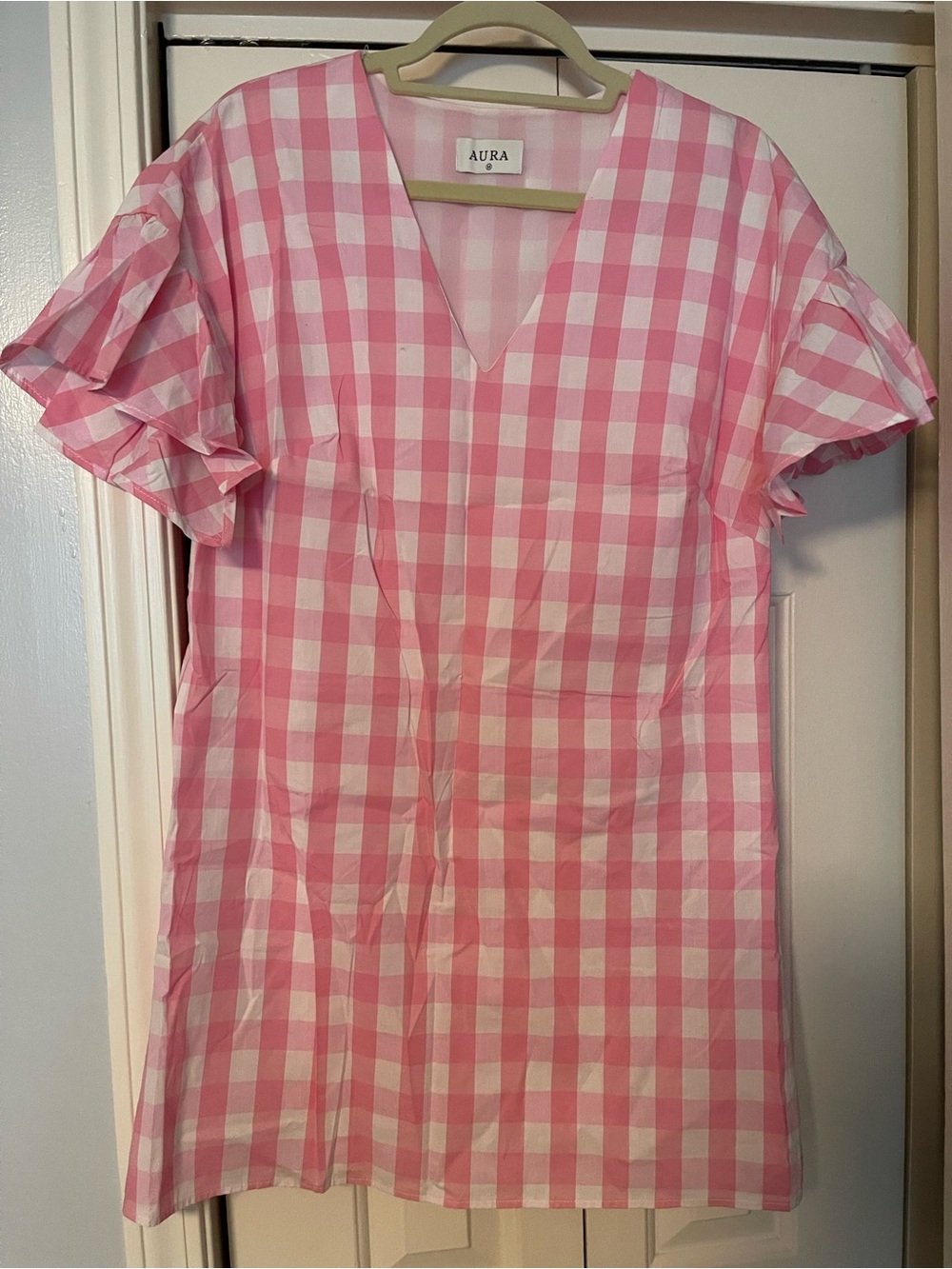 AURA Pink Gingham dress